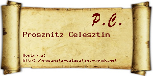 Prosznitz Celesztin névjegykártya